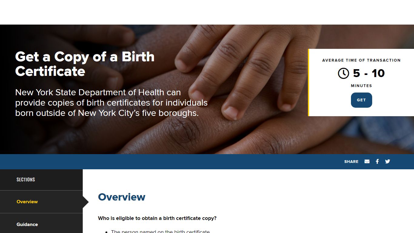 Get a Copy of a Birth Certificate - The State of New York